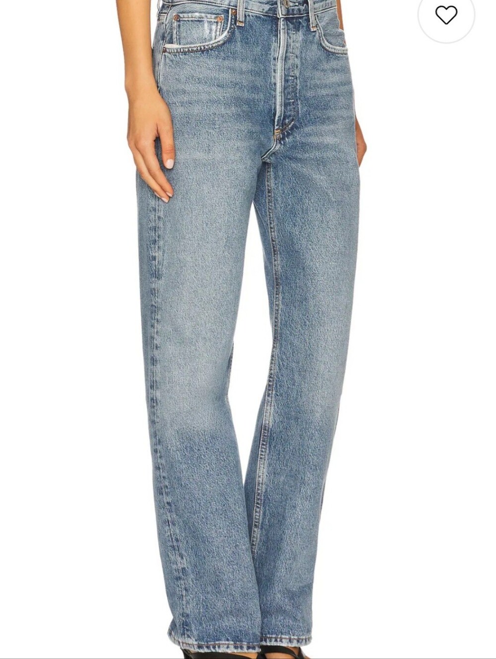AGOLDE Fran Low Slung Easy Straight Jeans In Invention Size 26 Sustainable Faded